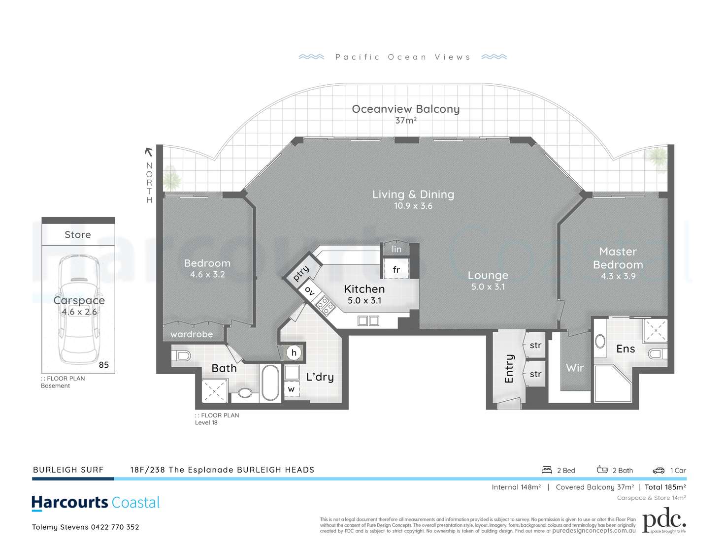 Floorplan of Homely apartment listing, 18F/238 The Esplanade, Burleigh Heads QLD 4220