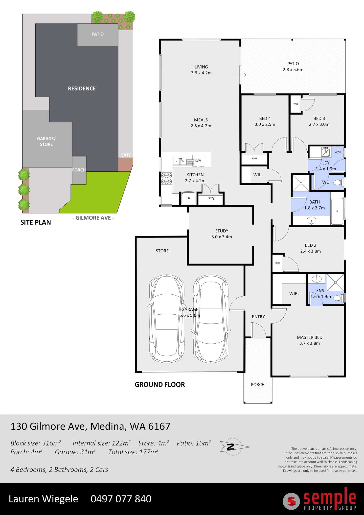 Floorplan of Homely house listing, 130 Gilmore Avenue, Medina WA 6167