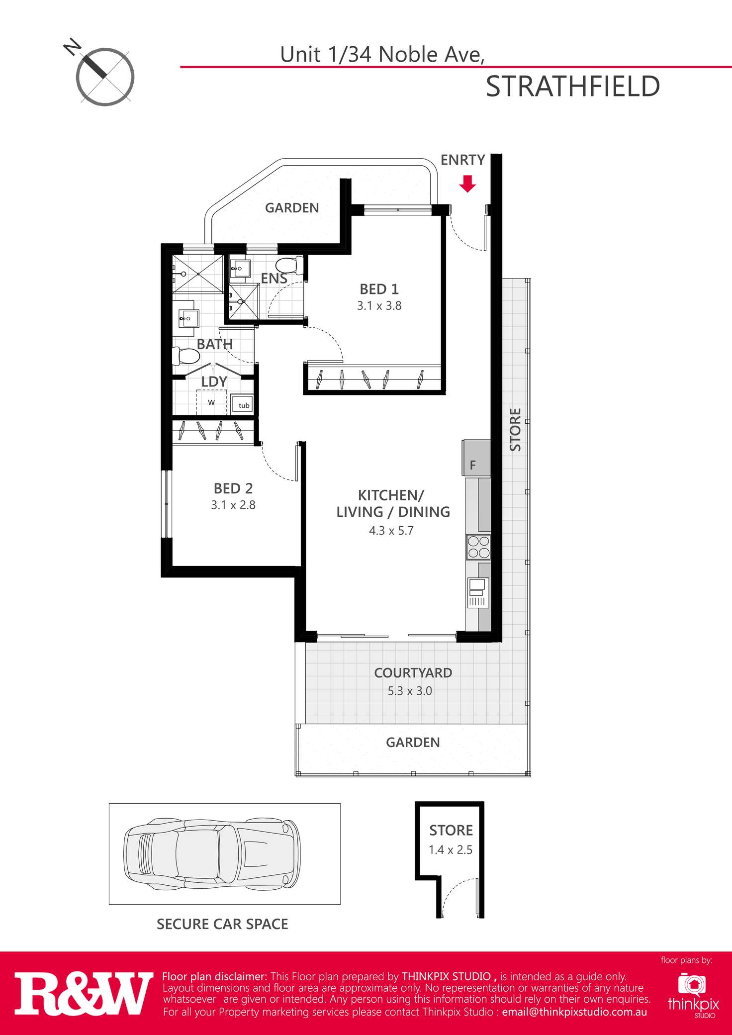 Floorplan of Homely apartment listing, 1/34 Noble Ave, Strathfield NSW 2135