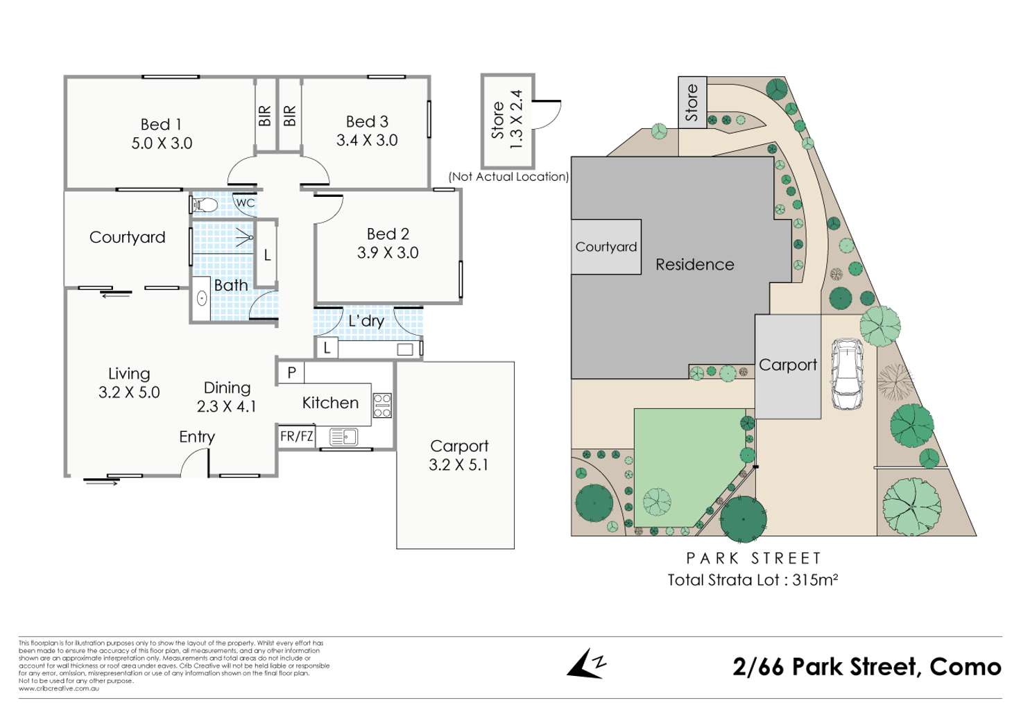 Floorplan of Homely villa listing, 2/66 Park Street, Como WA 6152
