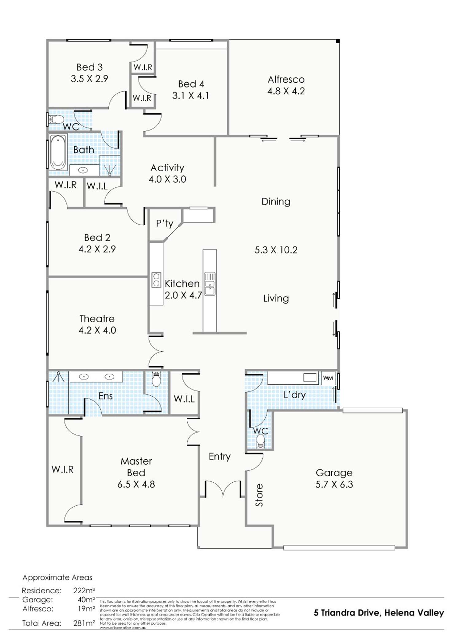 Floorplan of Homely house listing, 5 Triandra Drive, Helena Valley WA 6056