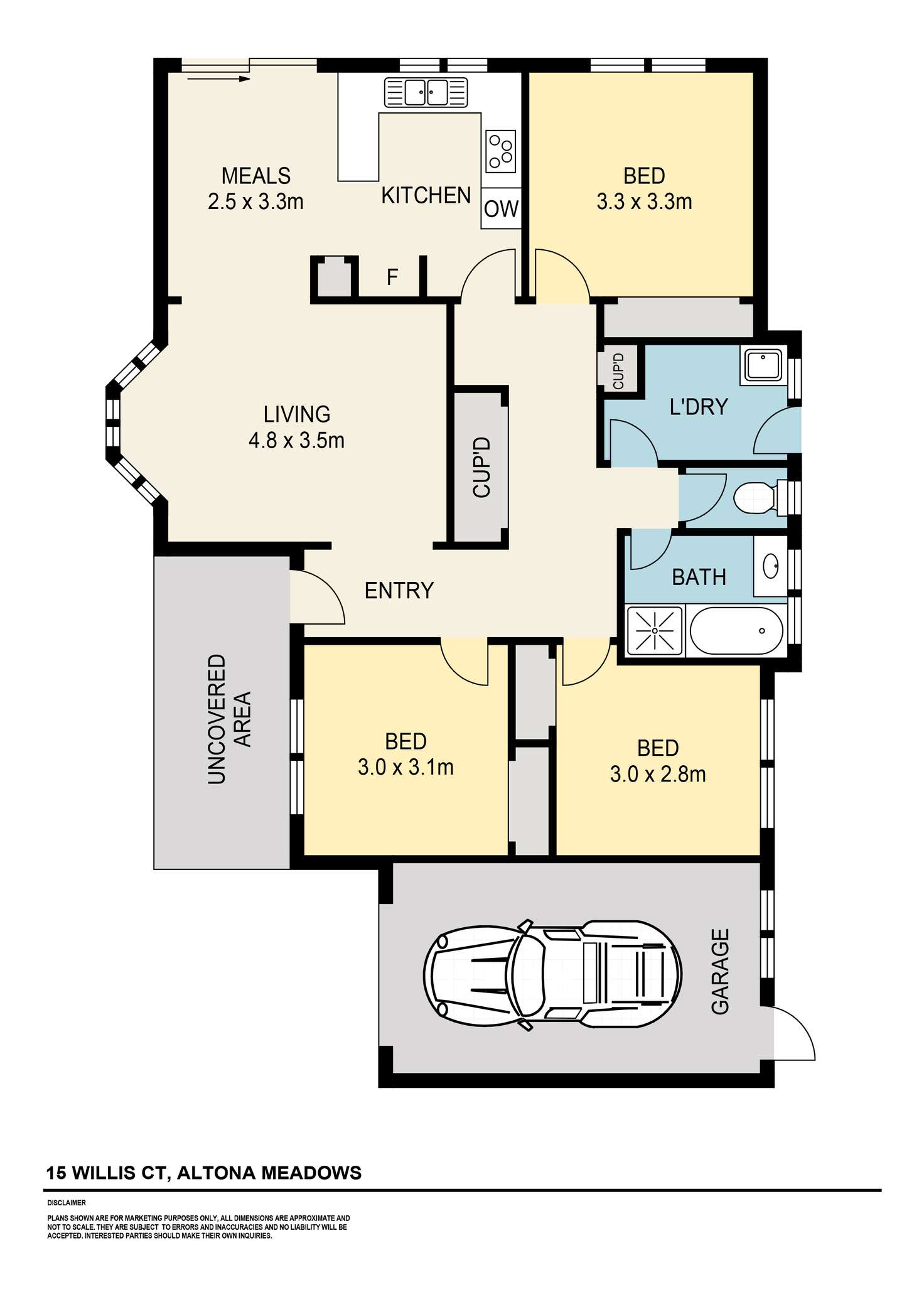 Floorplan of Homely house listing, 15 Willis Court, Altona Meadows VIC 3028