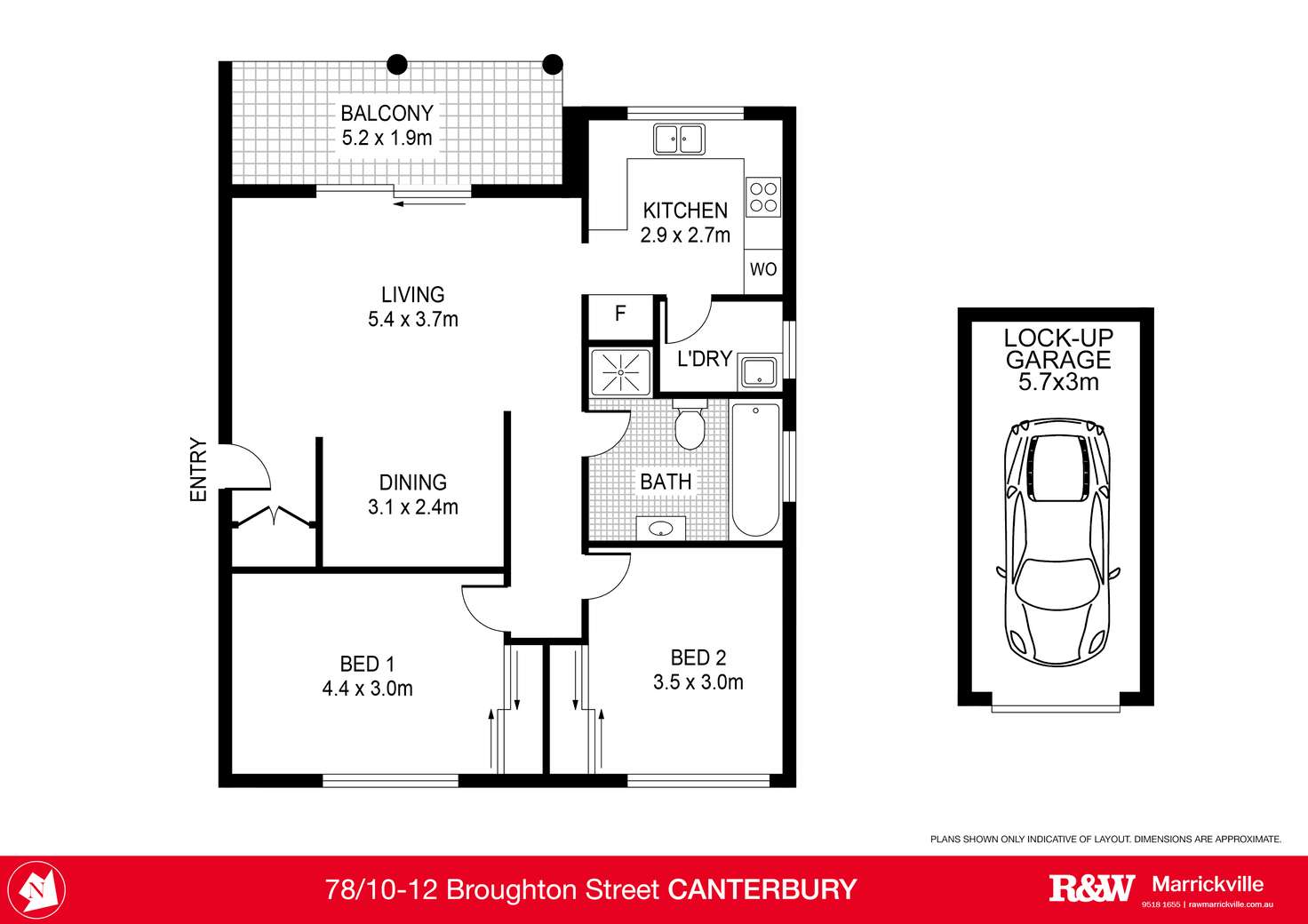 Floorplan of Homely apartment listing, 78/10 Broughton Street, Canterbury NSW 2193