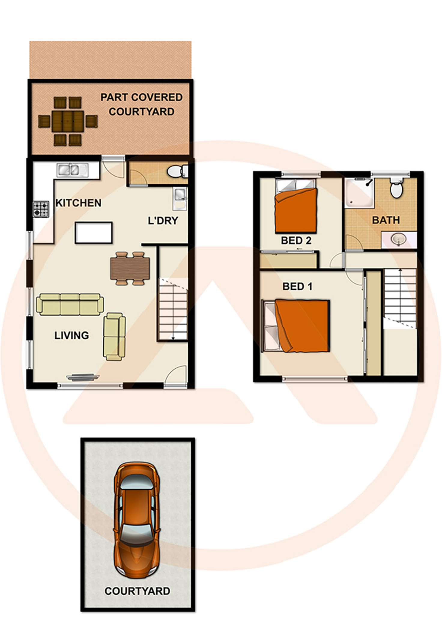 Floorplan of Homely townhouse listing, 22/45 Park Road, Slacks Creek QLD 4127