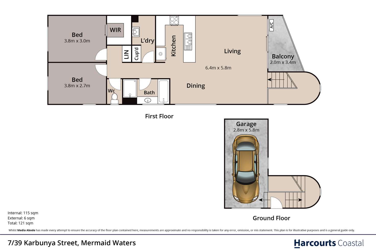 Floorplan of Homely apartment listing, 7/39 Karbunya Street, Mermaid Waters QLD 4218