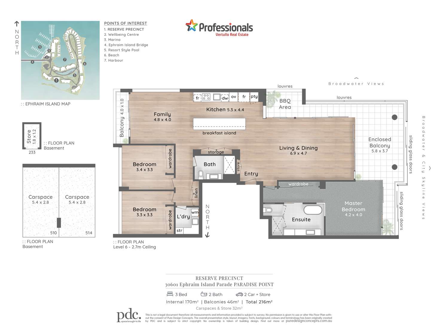 Floorplan of Homely apartment listing, 30601 Ephraim Island, Paradise Point QLD 4216