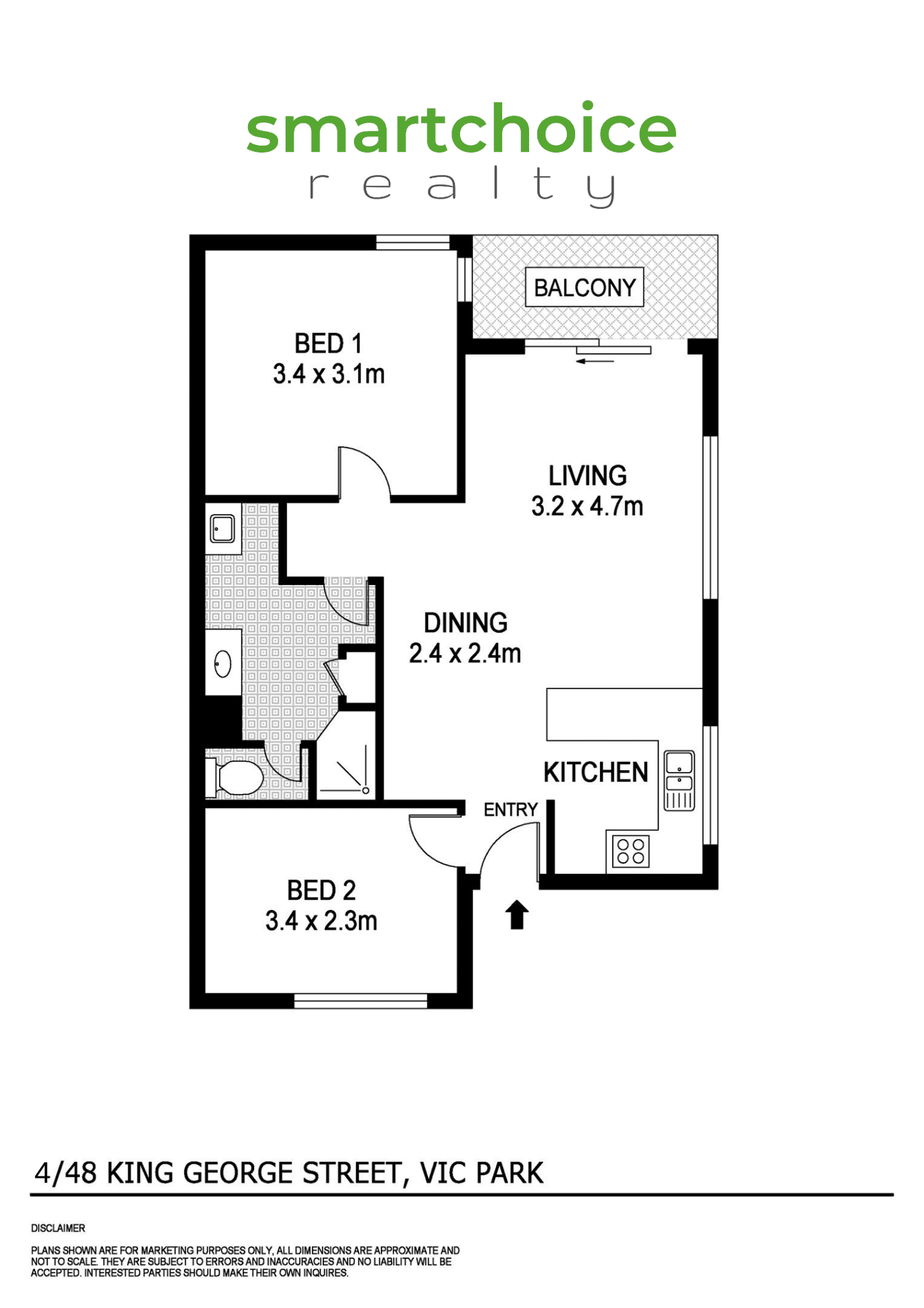 Floorplan of Homely apartment listing, 4/48 King George Street, Victoria Park WA 6100