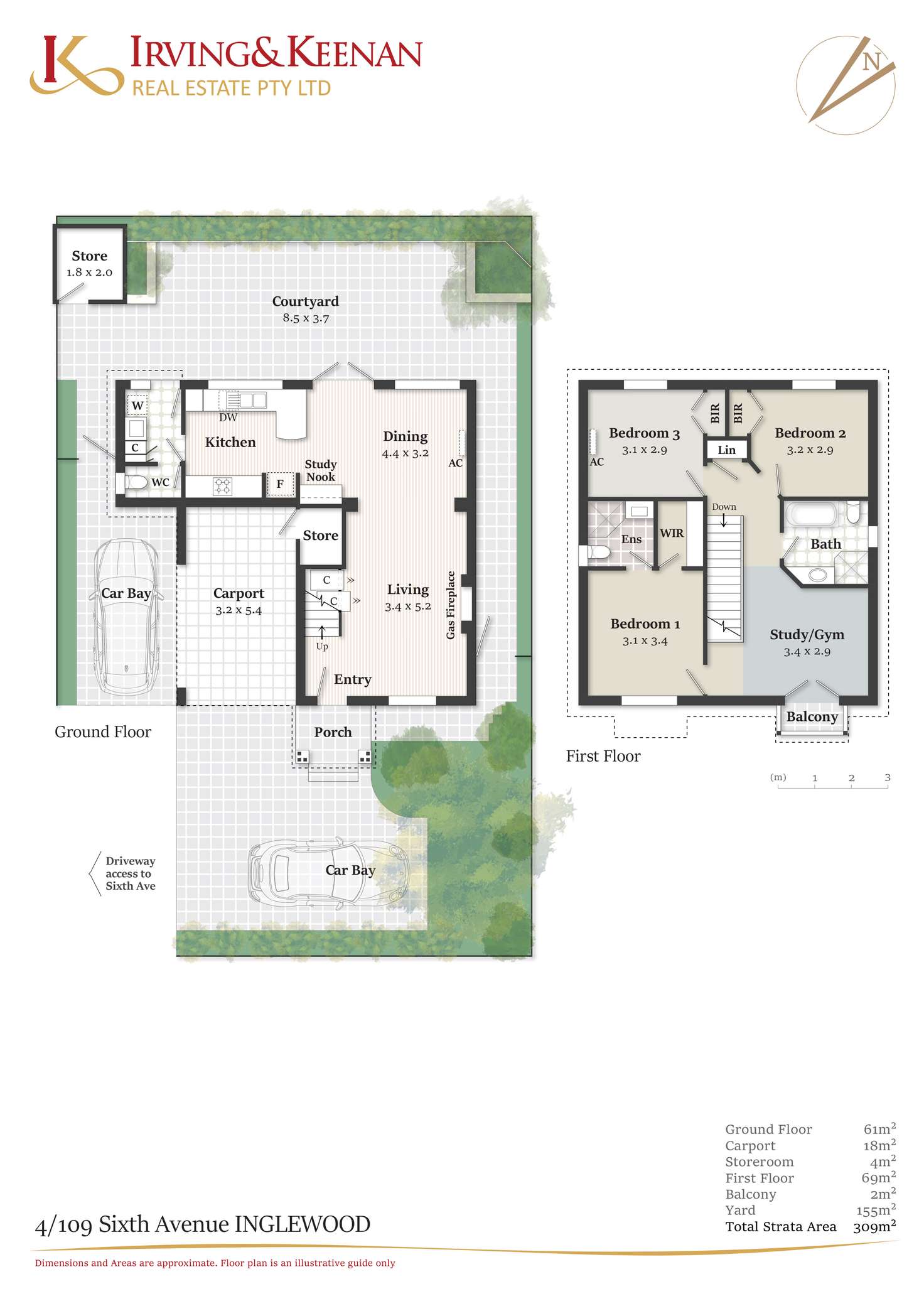 Floorplan of Homely townhouse listing, 4/109 Sixth Avenue, Inglewood WA 6052