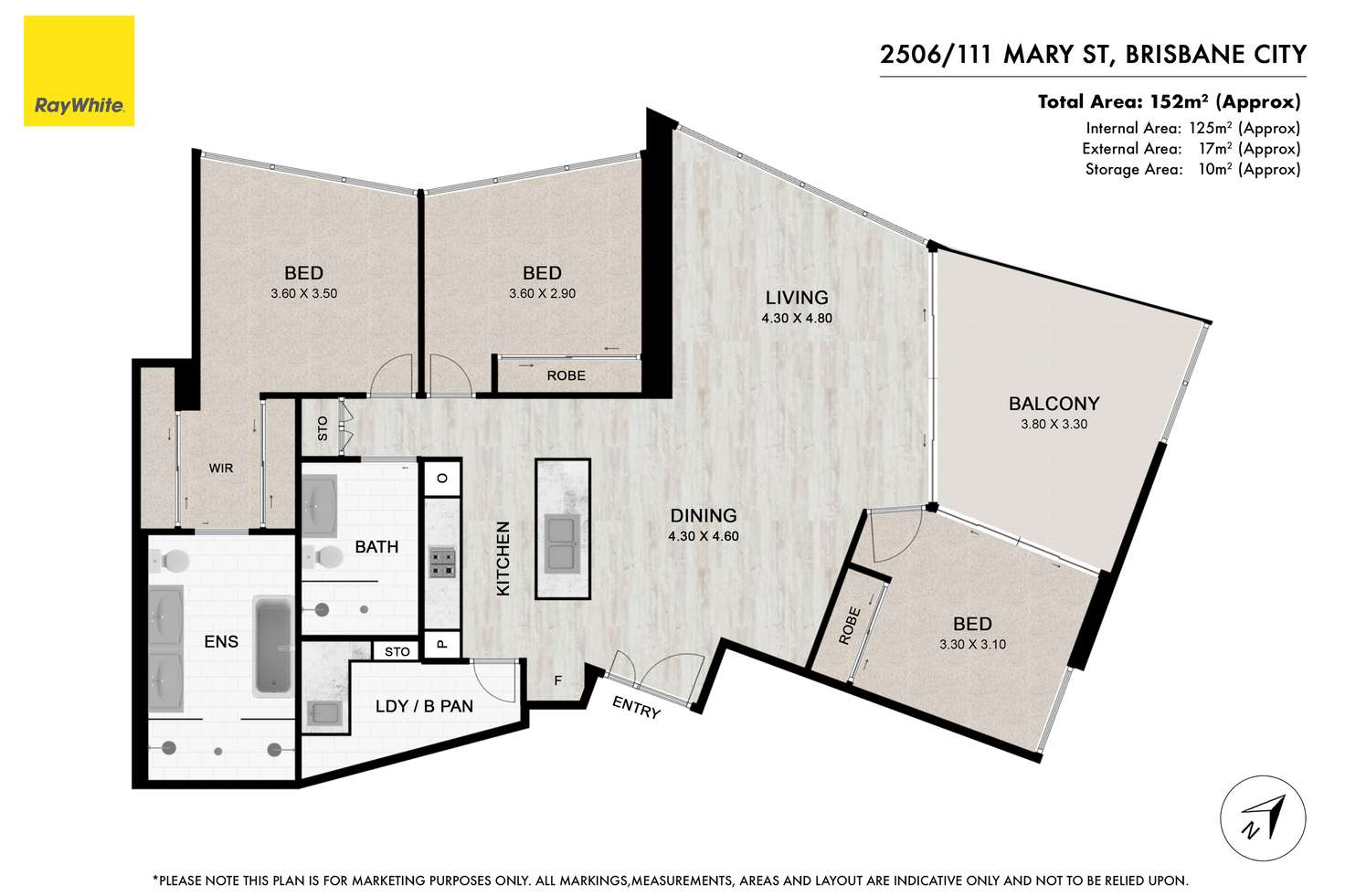 Floorplan of Homely apartment listing, 2506/111 Mary Street, Brisbane City QLD 4000