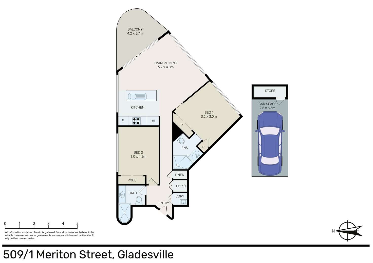Floorplan of Homely apartment listing, 509/1 Meriton Street, Gladesville NSW 2111