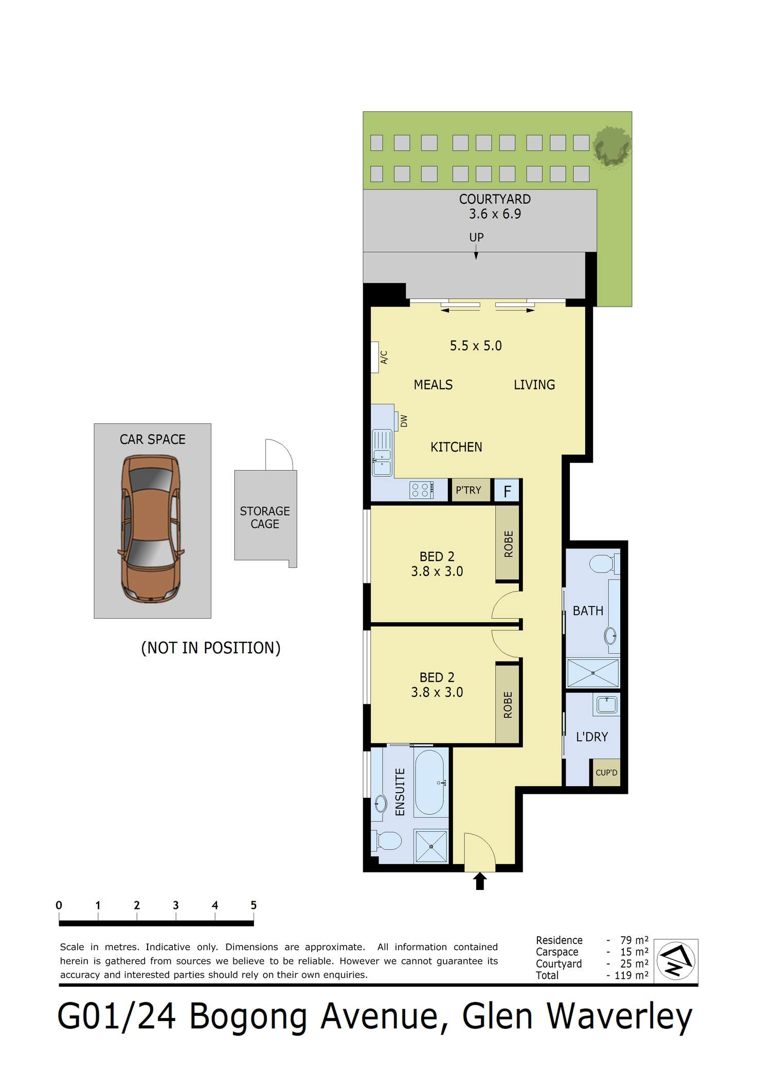 Floorplan of Homely apartment listing, G01/24 Bogong Avenue, Glen Waverley VIC 3150