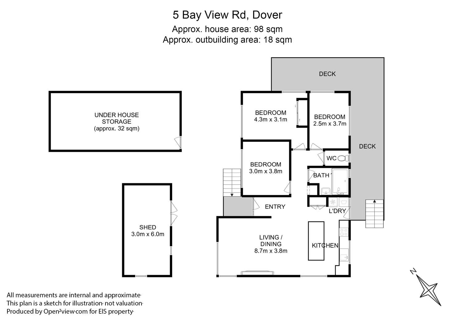 Floorplan of Homely house listing, 5 Bay View Road, Dover TAS 7117