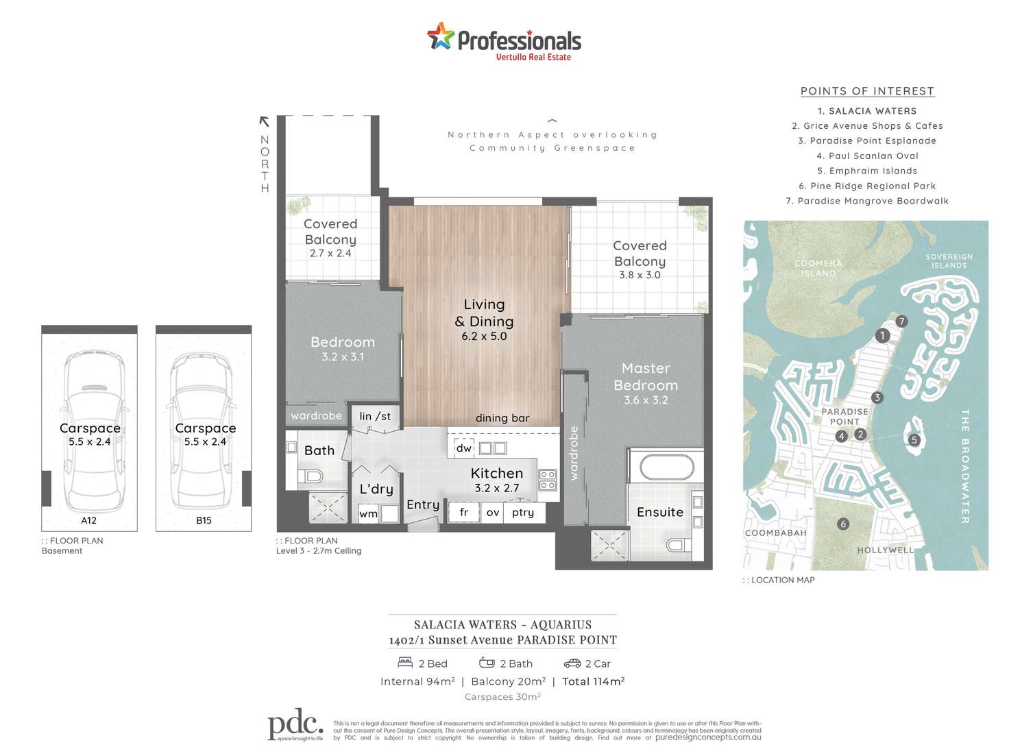Floorplan of Homely apartment listing, 1402/1 Sunset Avenue, Paradise Point QLD 4216