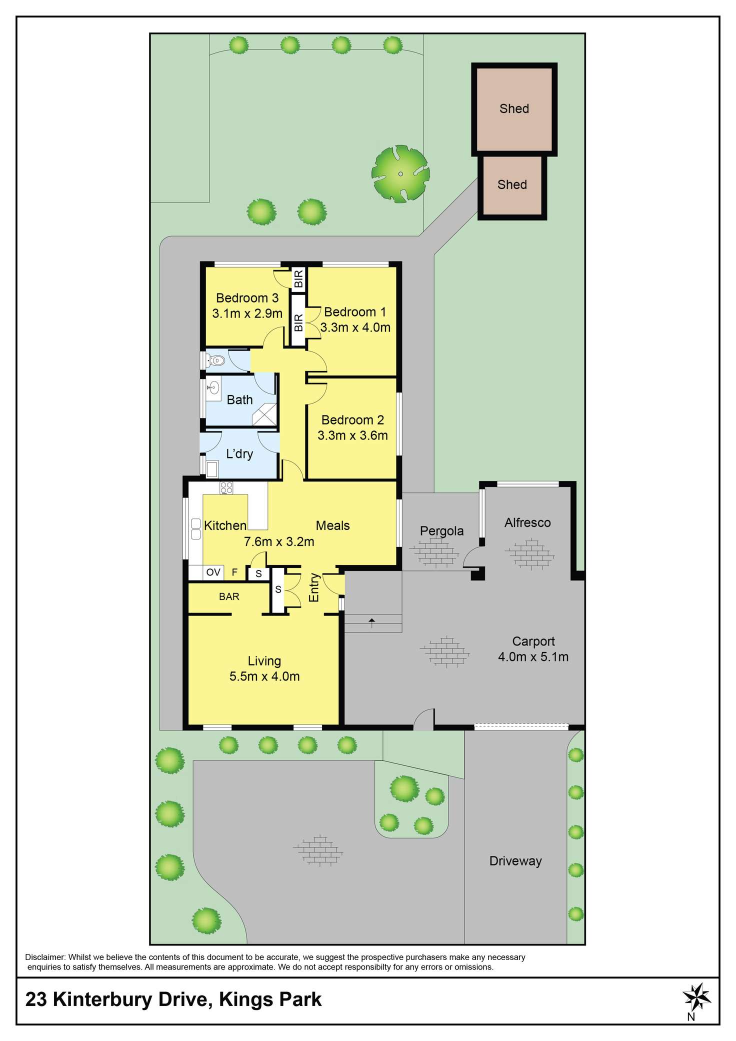 Floorplan of Homely house listing, 23 Kinterbury Drive, Kings Park VIC 3021