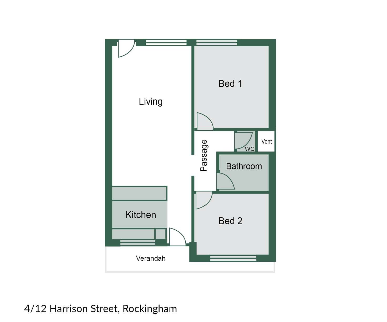 Floorplan of Homely unit listing, 4/12 Harrison Street, Rockingham WA 6168