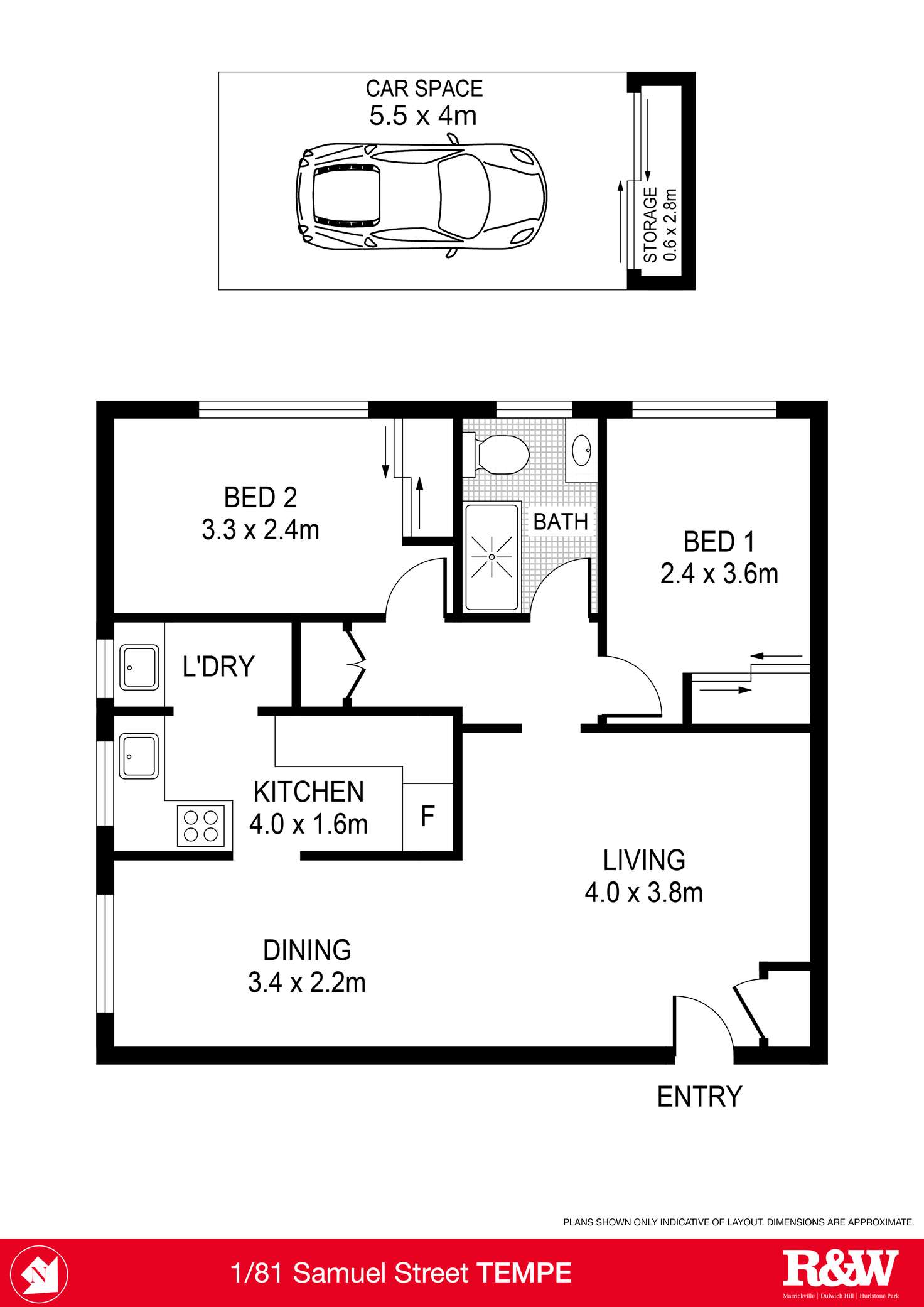 Floorplan of Homely apartment listing, 1/81 Samuel Street, Tempe NSW 2044