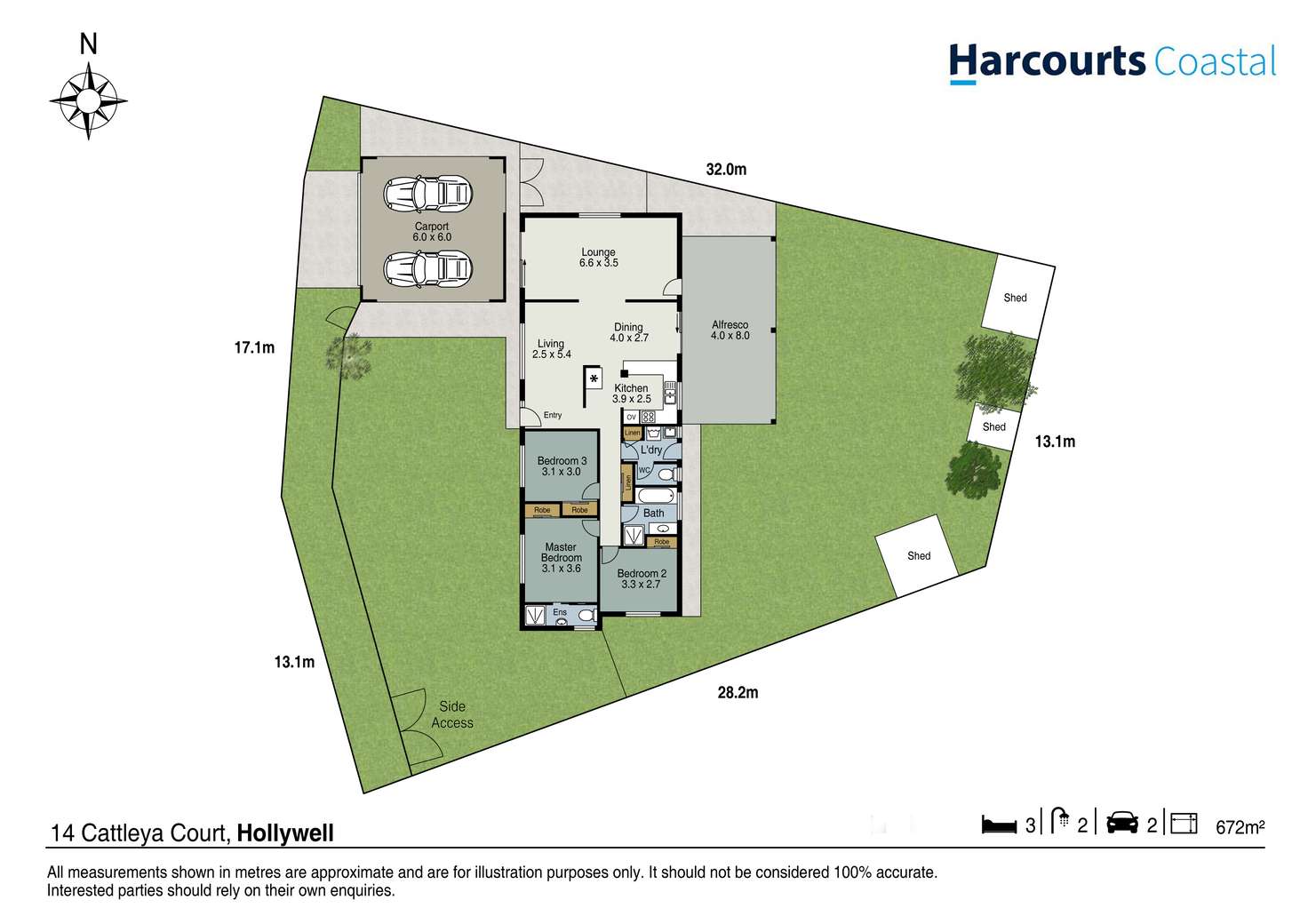 Floorplan of Homely house listing, 14 Cattleya Court, Hollywell QLD 4216