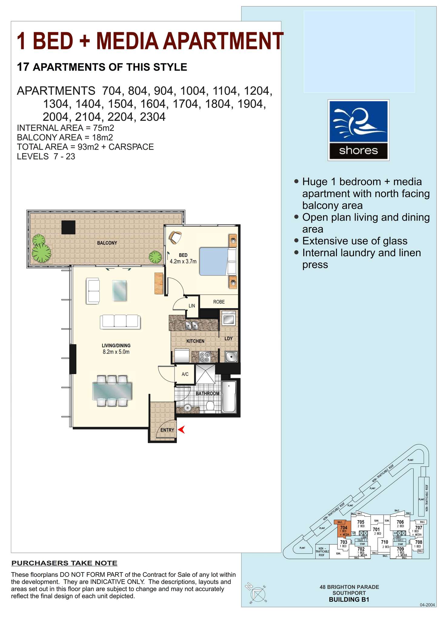 Floorplan of Homely apartment listing, 2204/1 Como Crescent, Southport QLD 4215