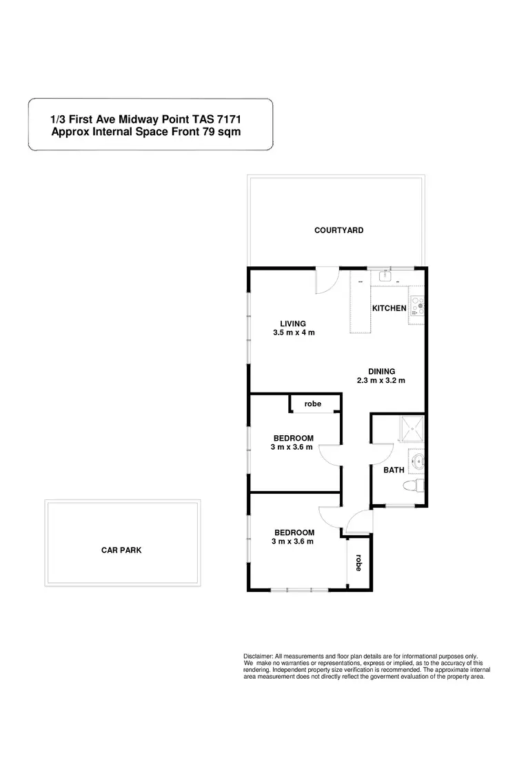 Floorplan of Homely house listing, 1/3 First Avenue, Midway Point TAS 7171