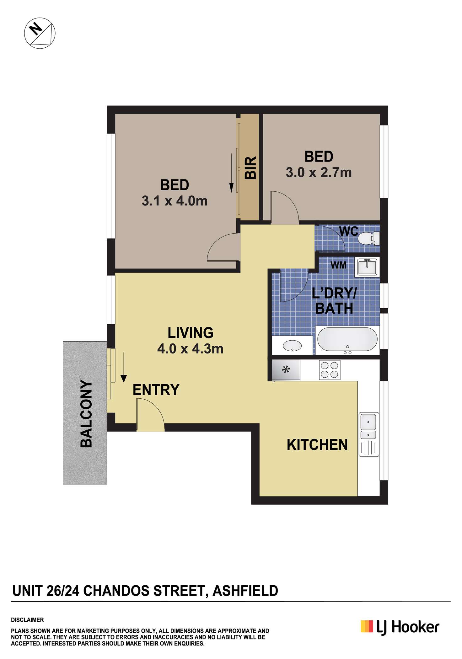 Floorplan of Homely unit listing, 26/24 Chandos Street, Ashfield NSW 2131