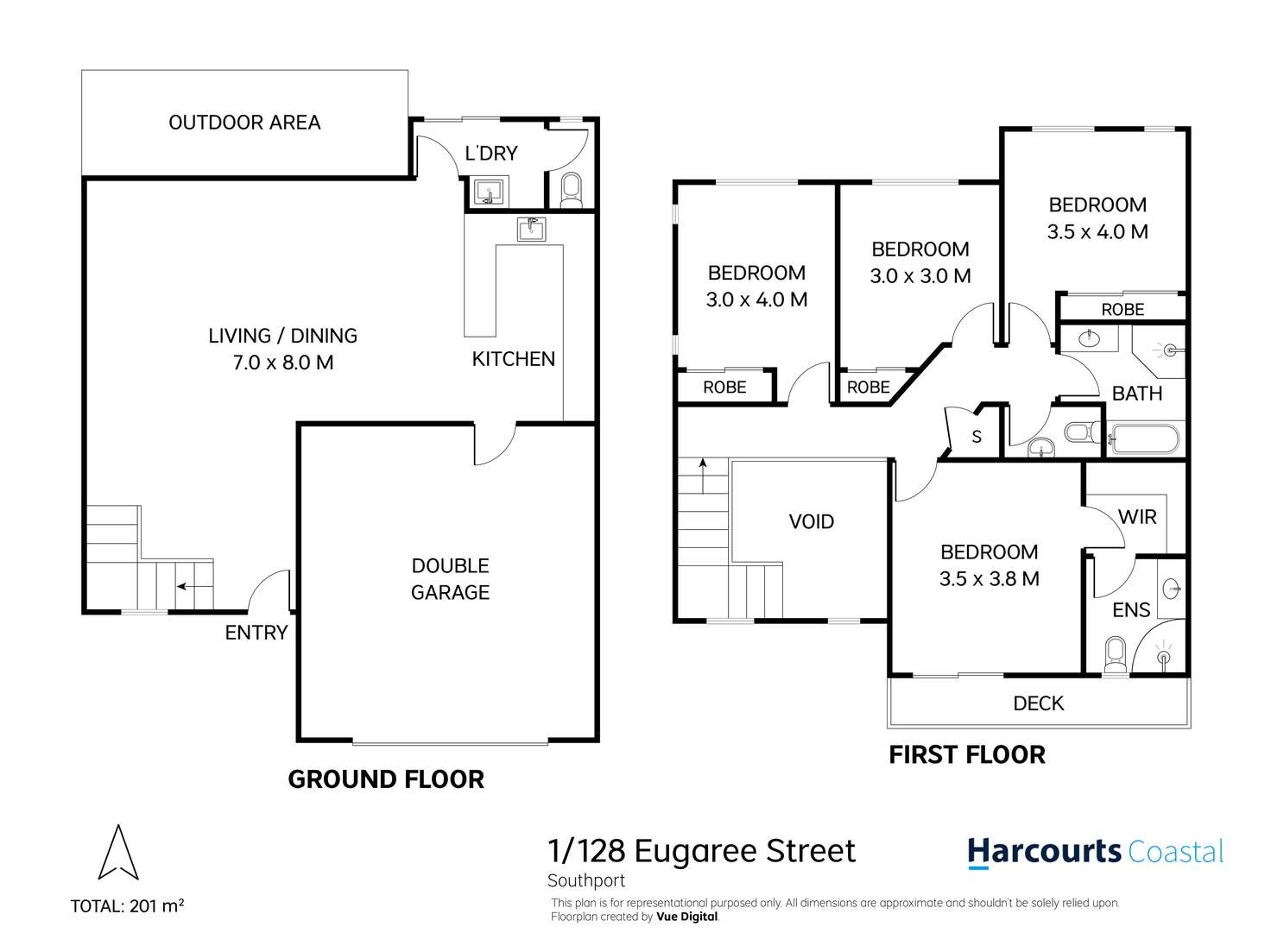 Floorplan of Homely townhouse listing, 1/128 Eugaree Street, Southport QLD 4215