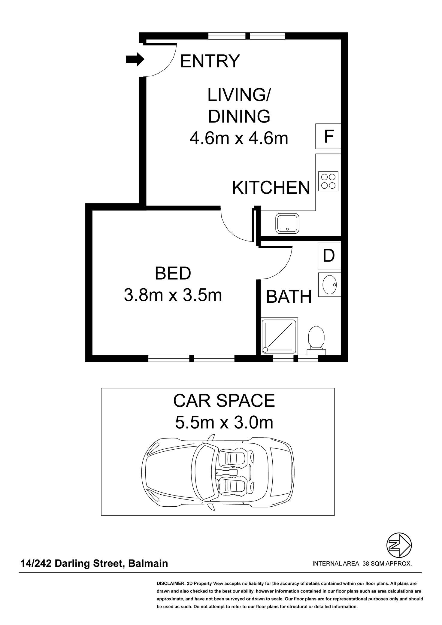 Floorplan of Homely apartment listing, 14/242 Darling Street, Balmain NSW 2041