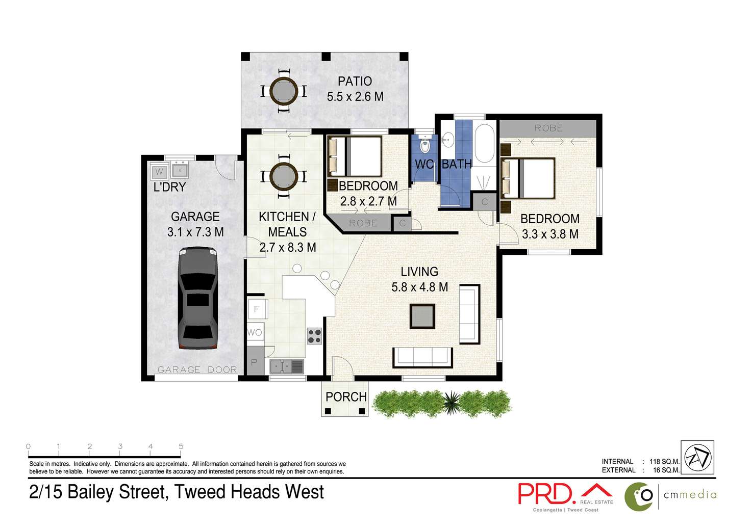 Floorplan of Homely semiDetached listing, 2/15 Bailey Street, Tweed Heads West NSW 2485