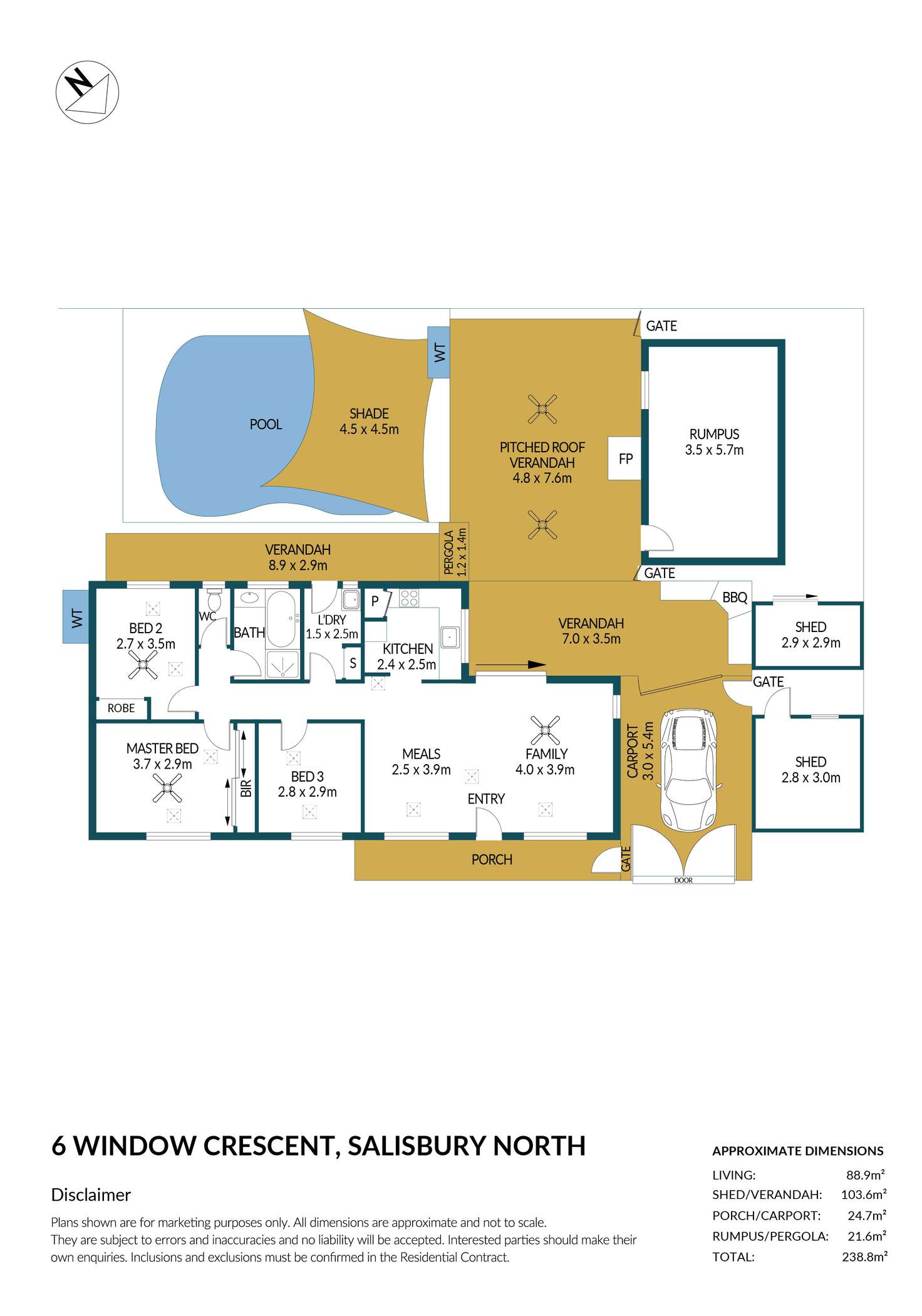 Floorplan of Homely house listing, 6 Window Crescent, Salisbury North SA 5108
