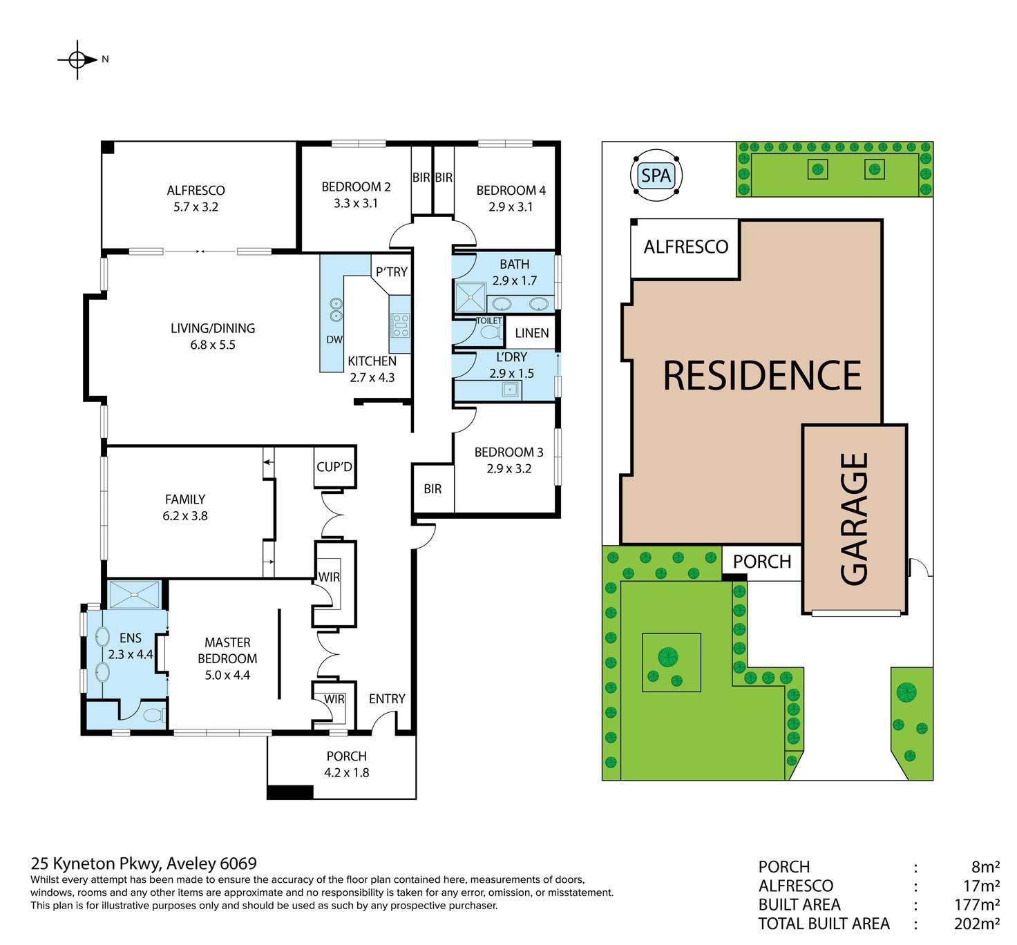 Floorplan of Homely house listing, 25 Kyneton Parkway, Aveley WA 6069