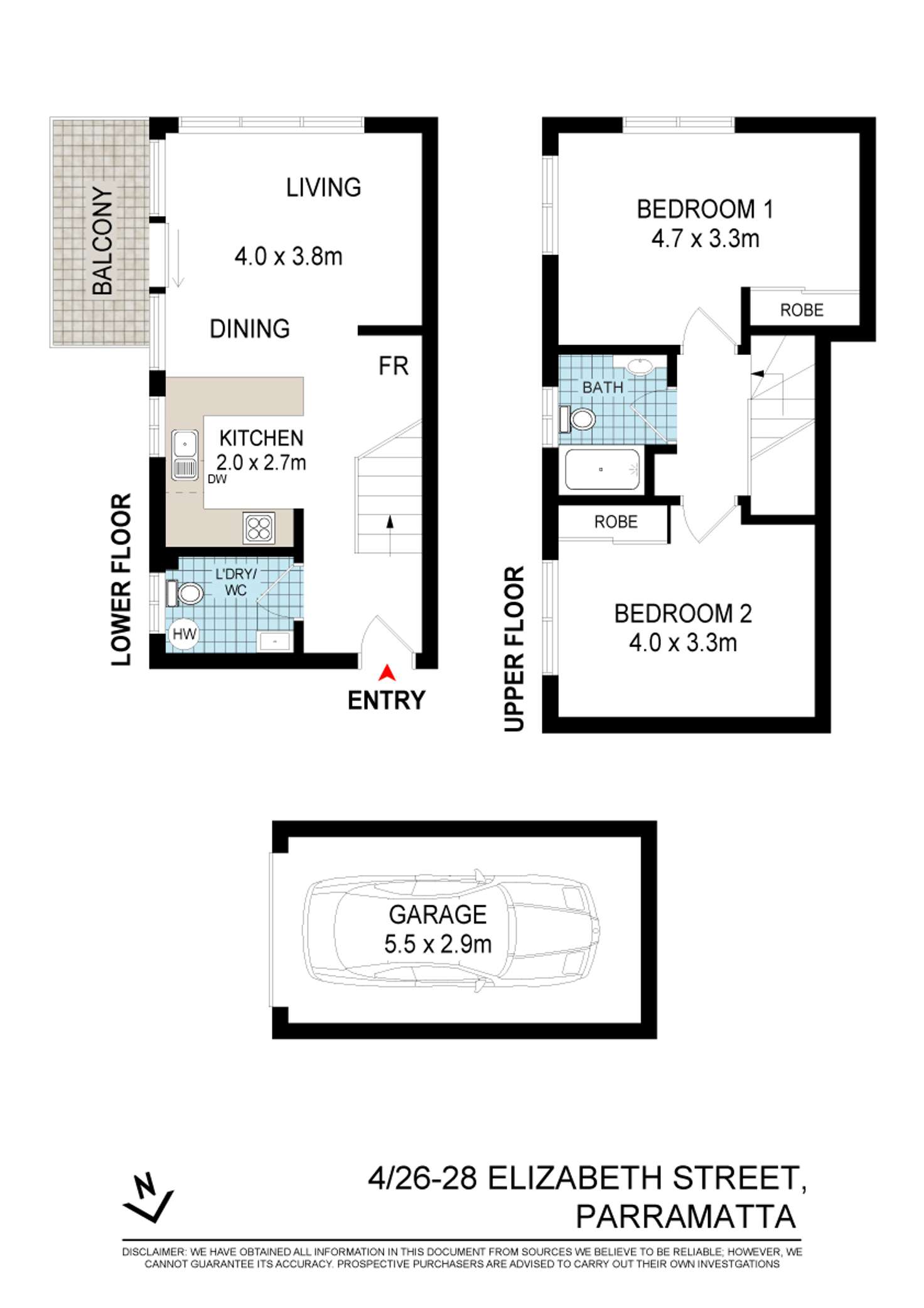 Floorplan of Homely apartment listing, 4/26-28 ELIZABETH STREET, Parramatta NSW 2150