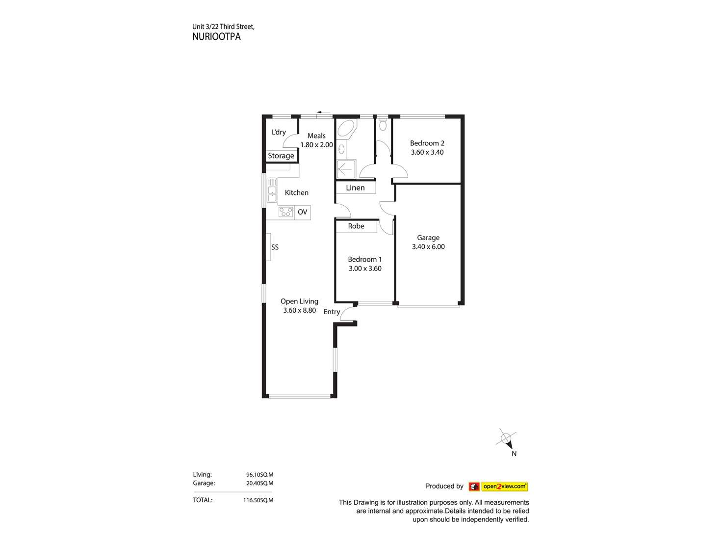 Floorplan of Homely unit listing, 3/22 Third Street, Nuriootpa SA 5355