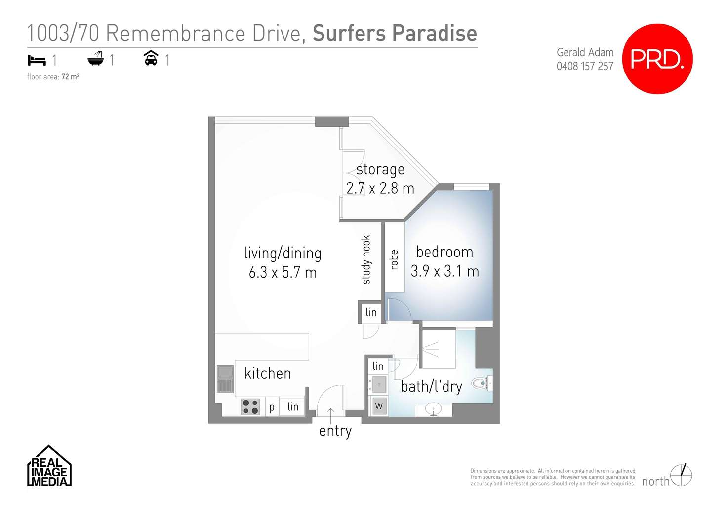 Floorplan of Homely apartment listing, 1003/70 Remembrance Drive, Surfers Paradise QLD 4217