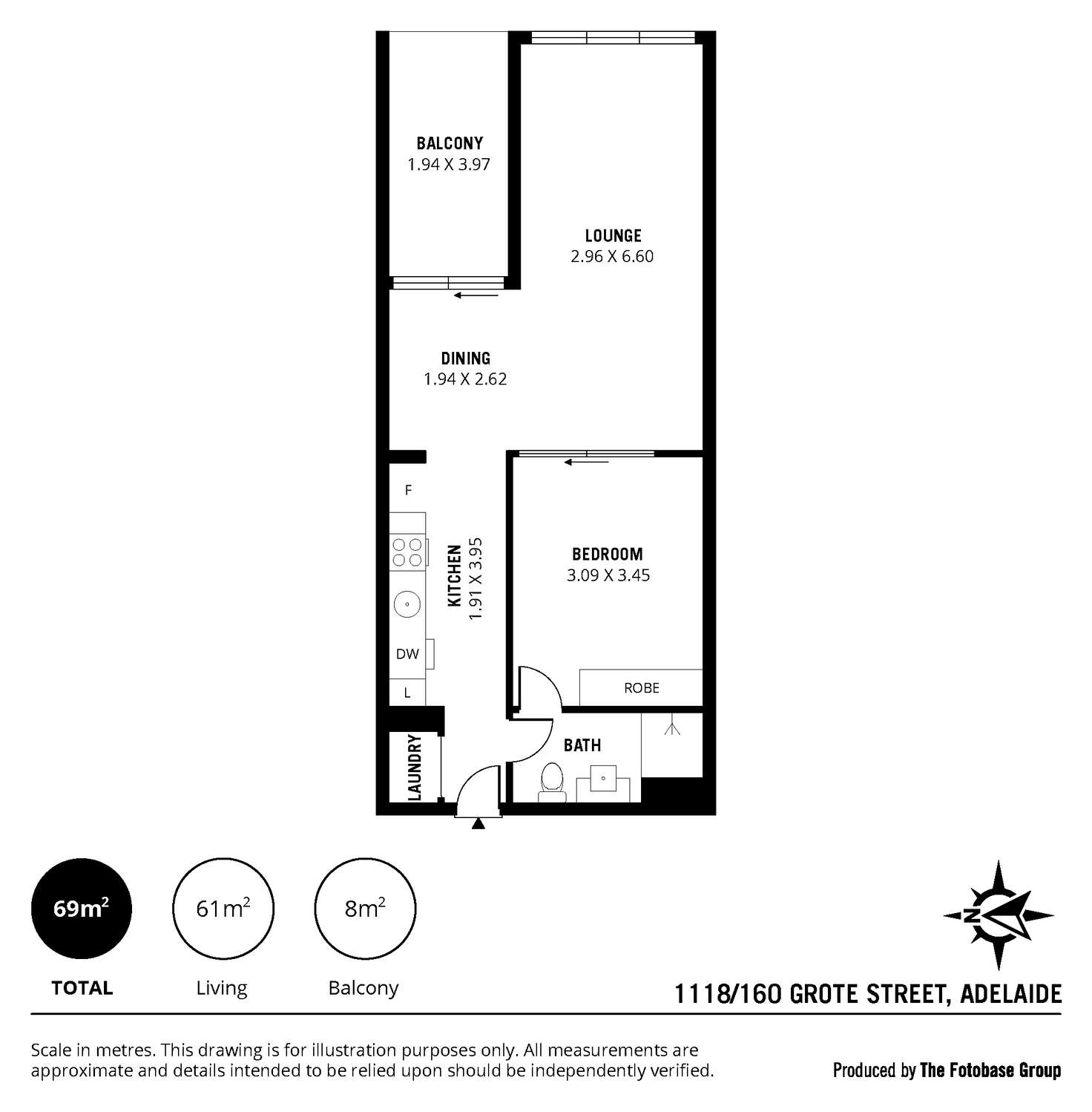 Floorplan of Homely apartment listing, 1118/160 Grote Street, Adelaide SA 5000