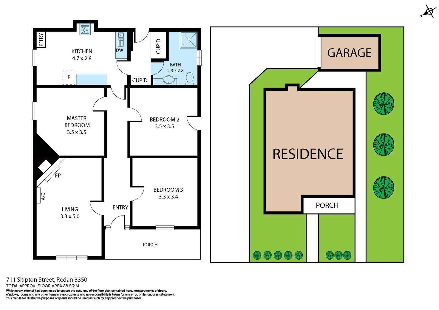 Floorplan of Homely unit listing, 1/711 Skipton Street, Redan VIC 3350