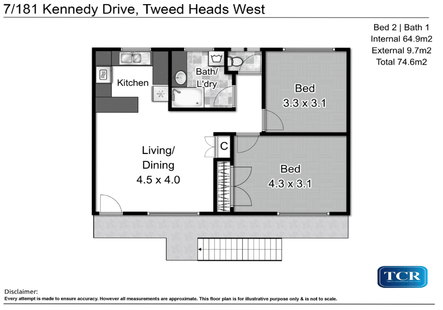Floorplan of Homely unit listing, 7/181 Kennedy Drive, Tweed Heads West NSW 2485