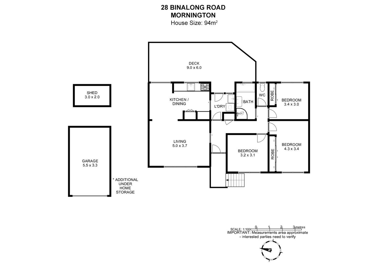 Floorplan of Homely house listing, 28 Binalong Road, Mornington TAS 7018