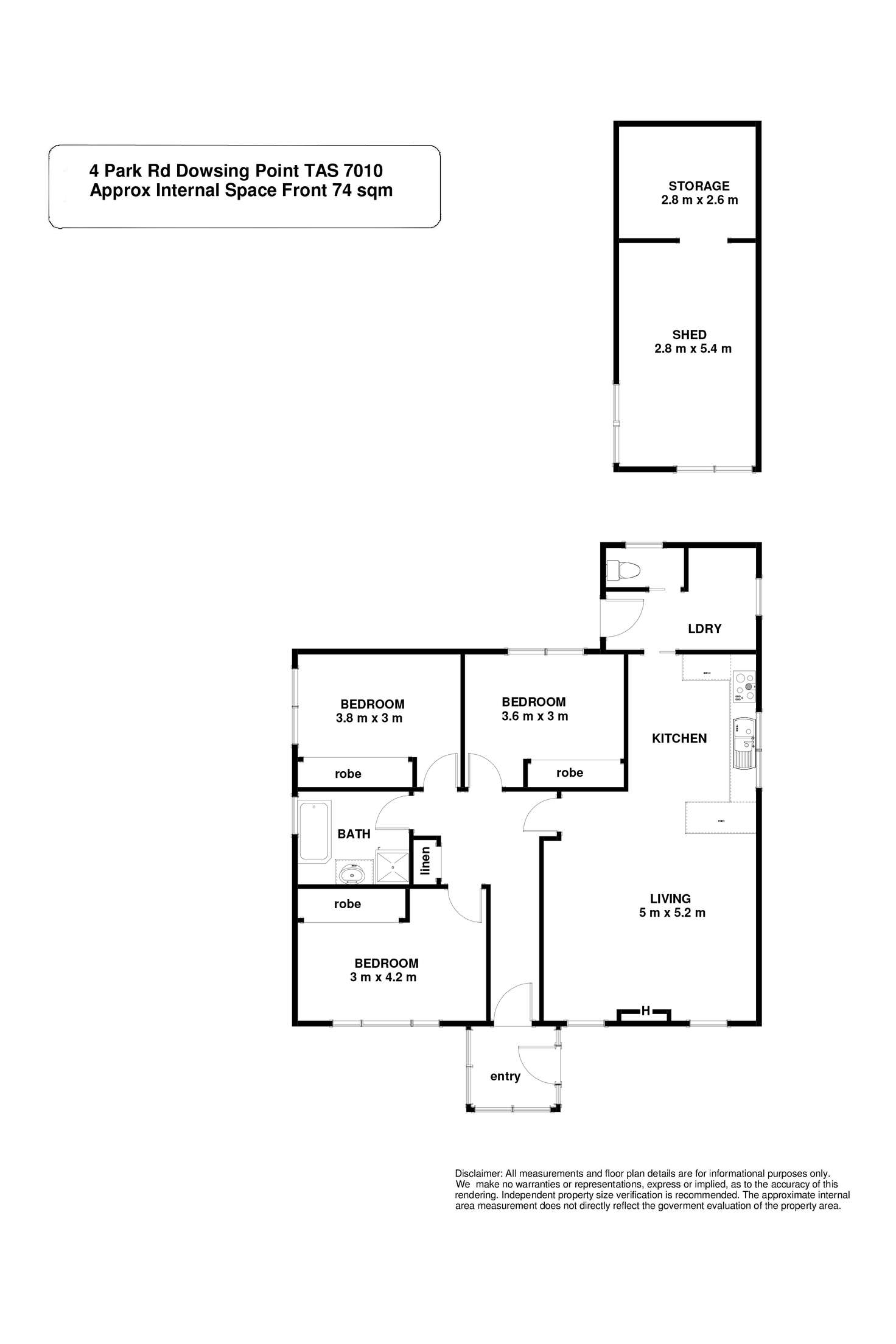 Floorplan of Homely house listing, 4 Park Road, Dowsing Point TAS 7010