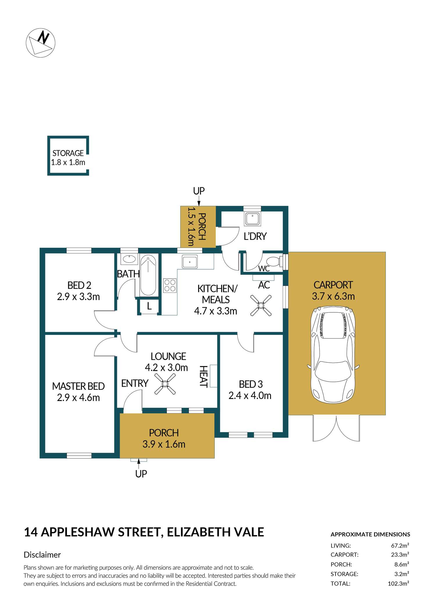 Floorplan of Homely house listing, 14 Appleshaw Street, Elizabeth Vale SA 5112