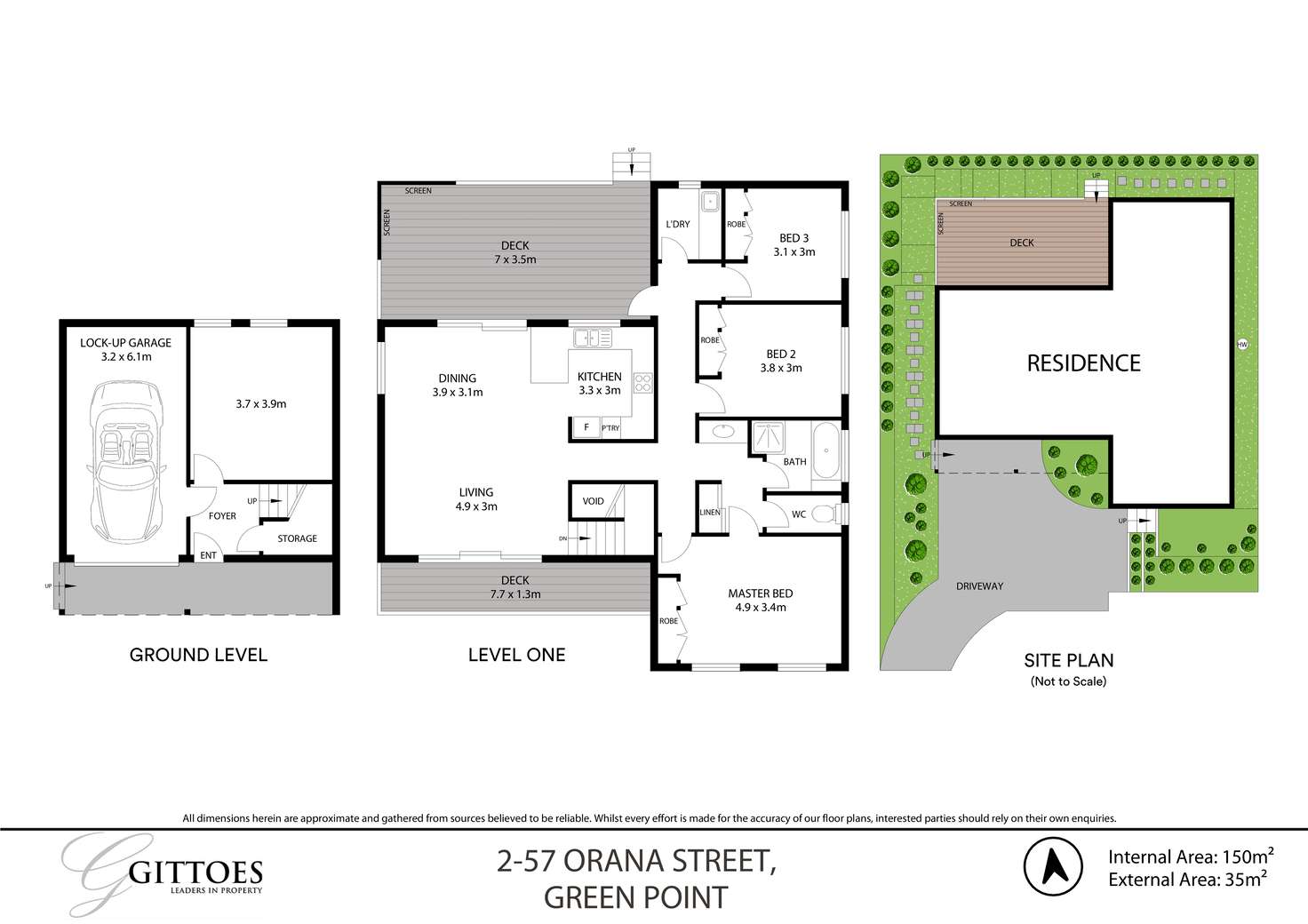 Floorplan of Homely semiDetached listing, 2/57 Orana Street, Green Point NSW 2251