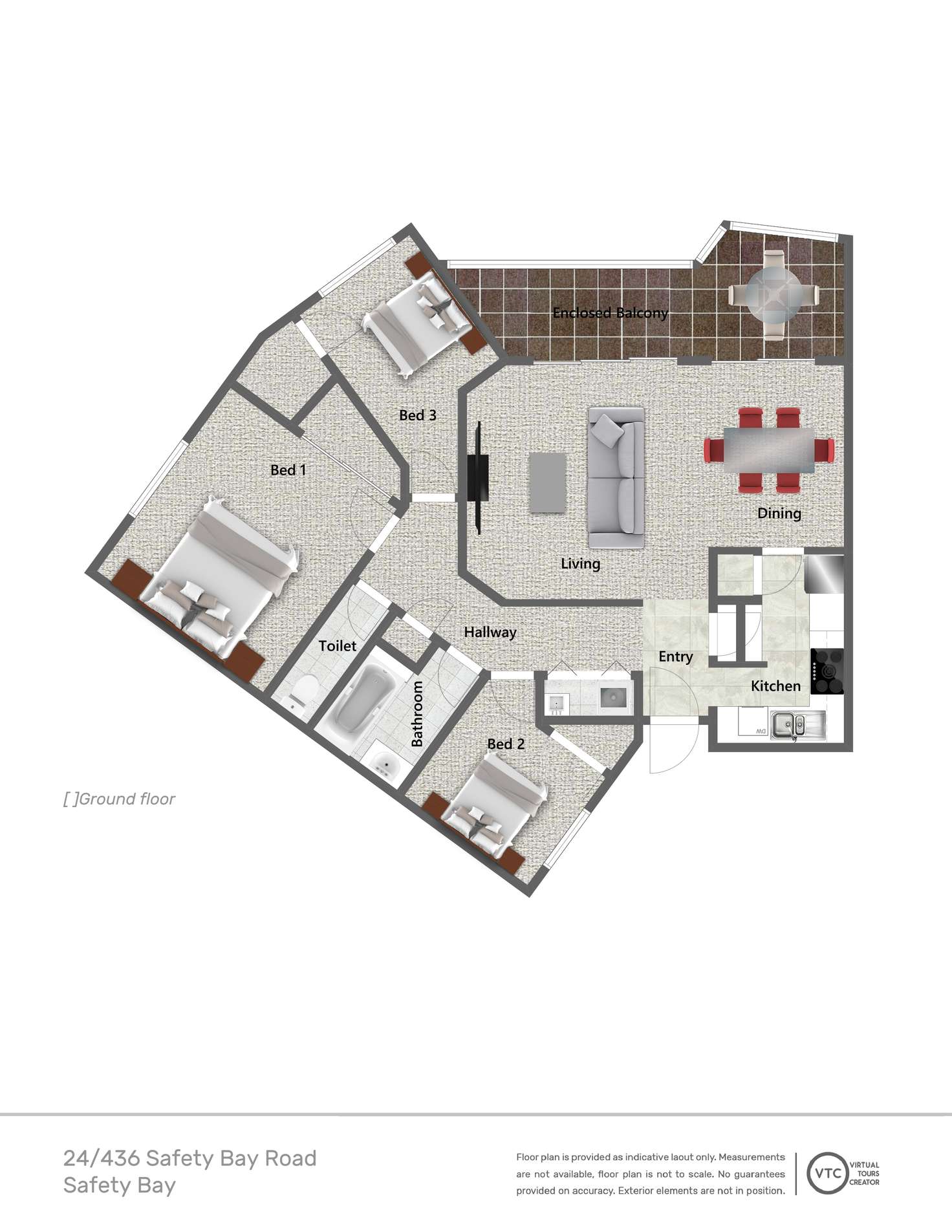 Floorplan of Homely apartment listing, 24/436 Safety Bay Road, Safety Bay WA 6169