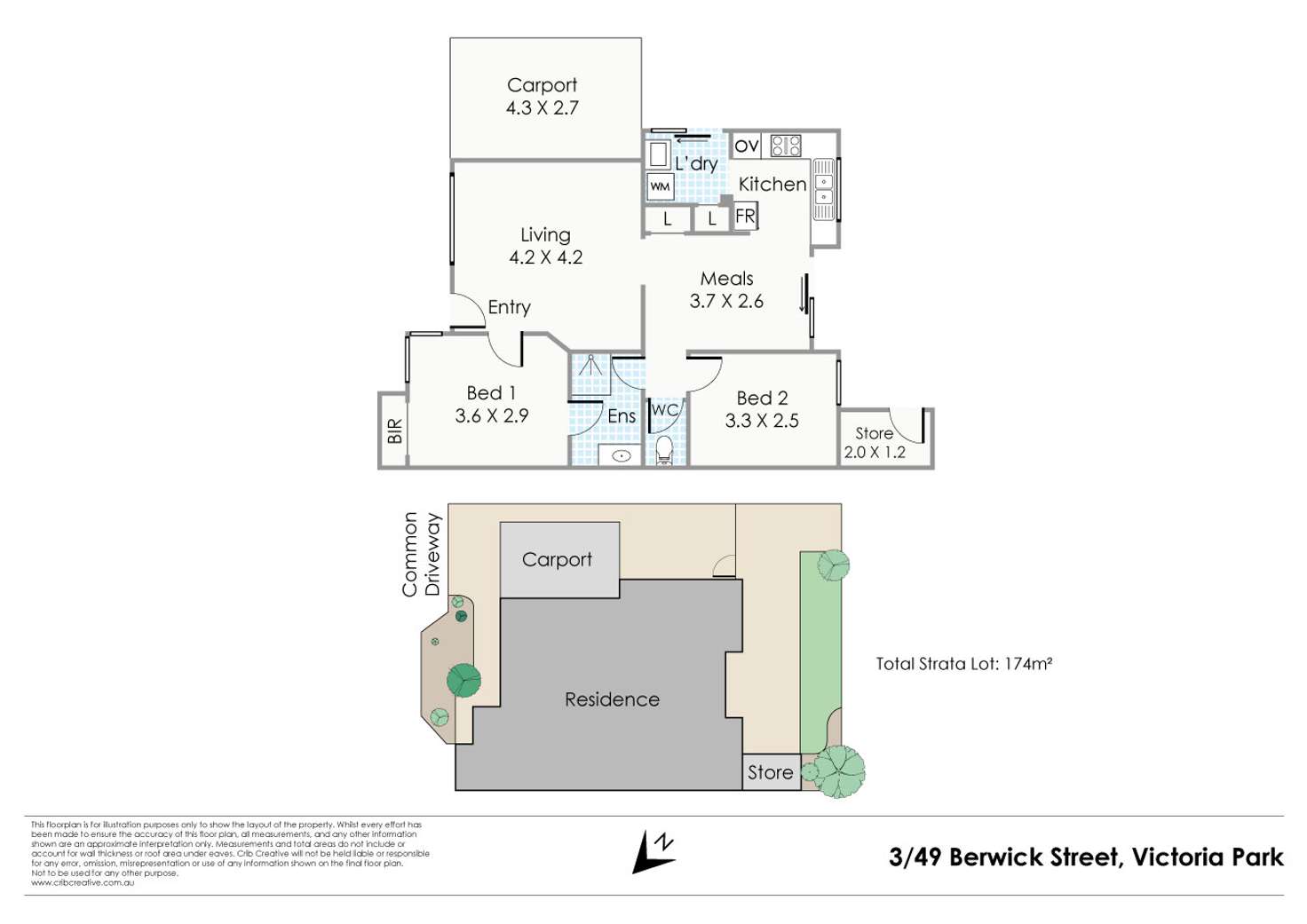Floorplan of Homely villa listing, 3/49 Berwick Street, Victoria Park WA 6100