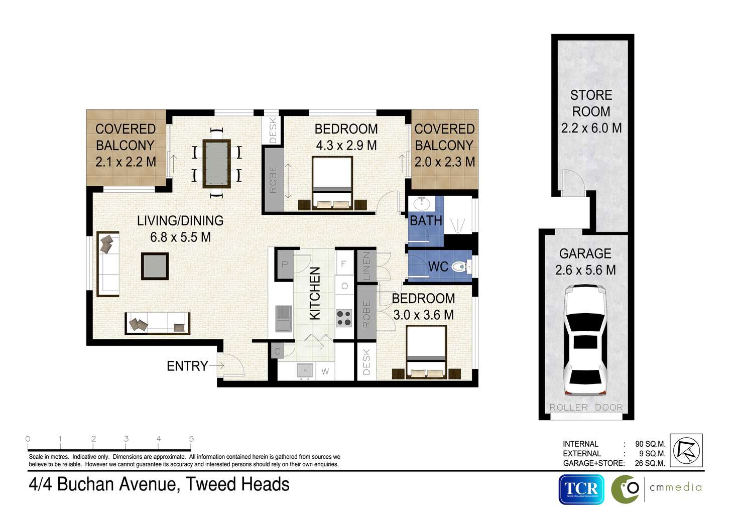 Floorplan of Homely unit listing, 4/4 Buchan Avenue, Tweed Heads NSW 2485