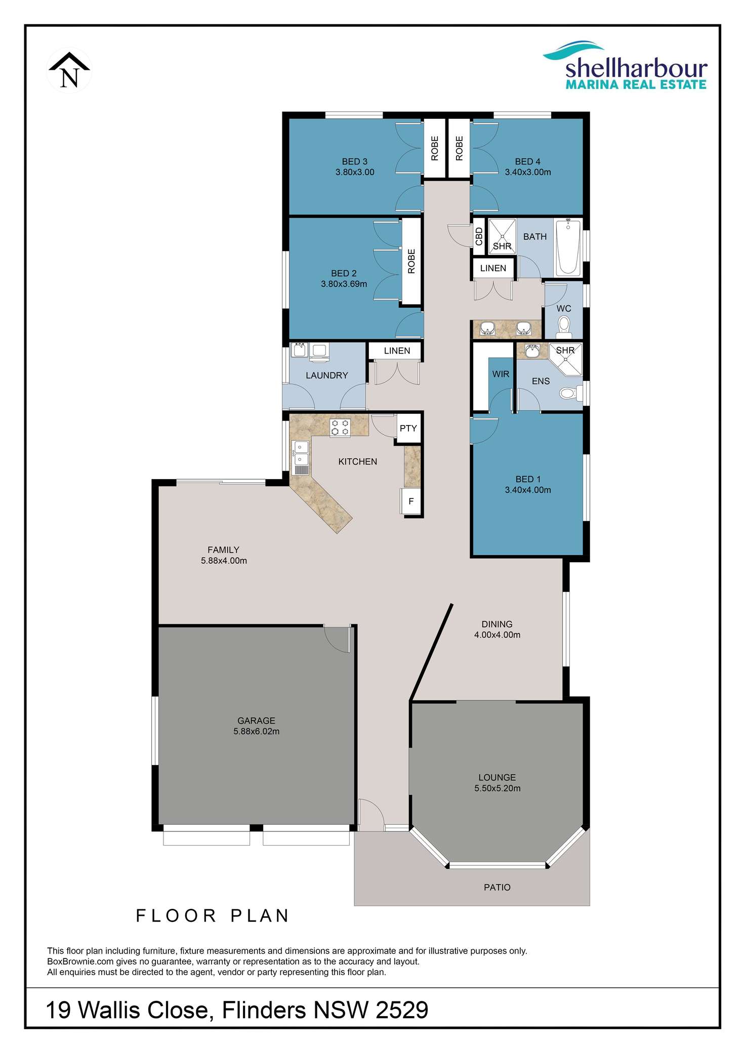 Floorplan of Homely house listing, 19 Wallis Close, Flinders NSW 2529