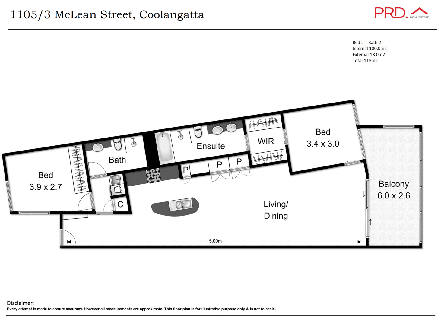 Floorplan of Homely apartment listing, 1105/3 McLean Street, Coolangatta QLD 4225