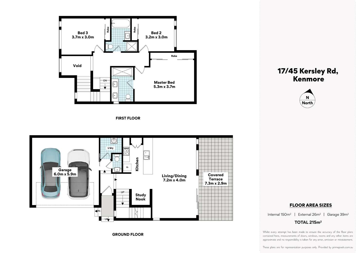 Floorplan of Homely townhouse listing, 17/45 Kersley Road, Kenmore QLD 4069