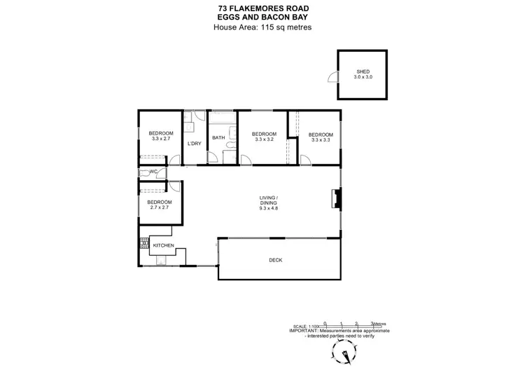 Floorplan of Homely house listing, 73 Flakemores Road, Eggs And Bacon Bay TAS 7112