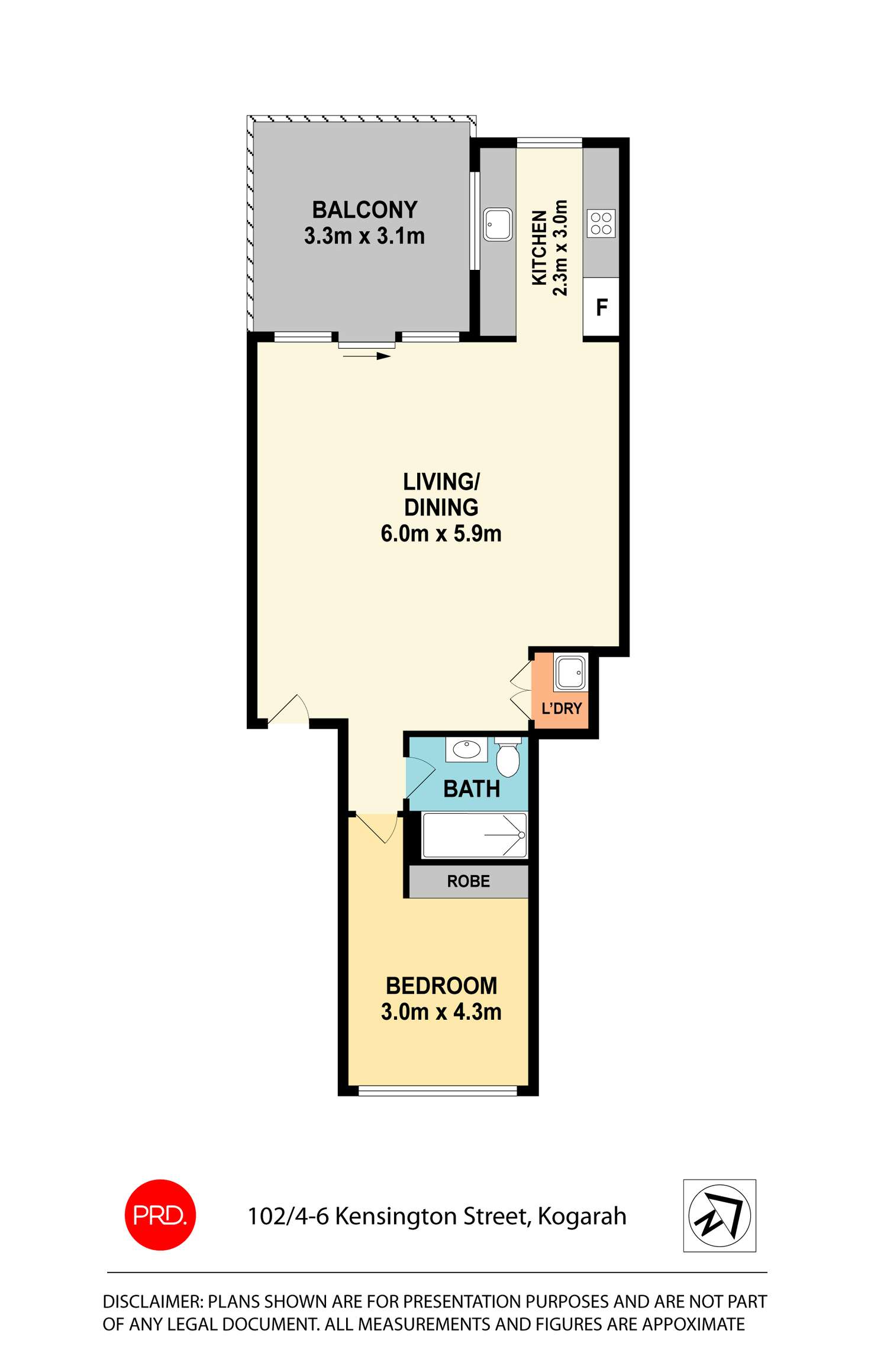Floorplan of Homely apartment listing, 102/4-6 Kensington Street, Kogarah NSW 2217