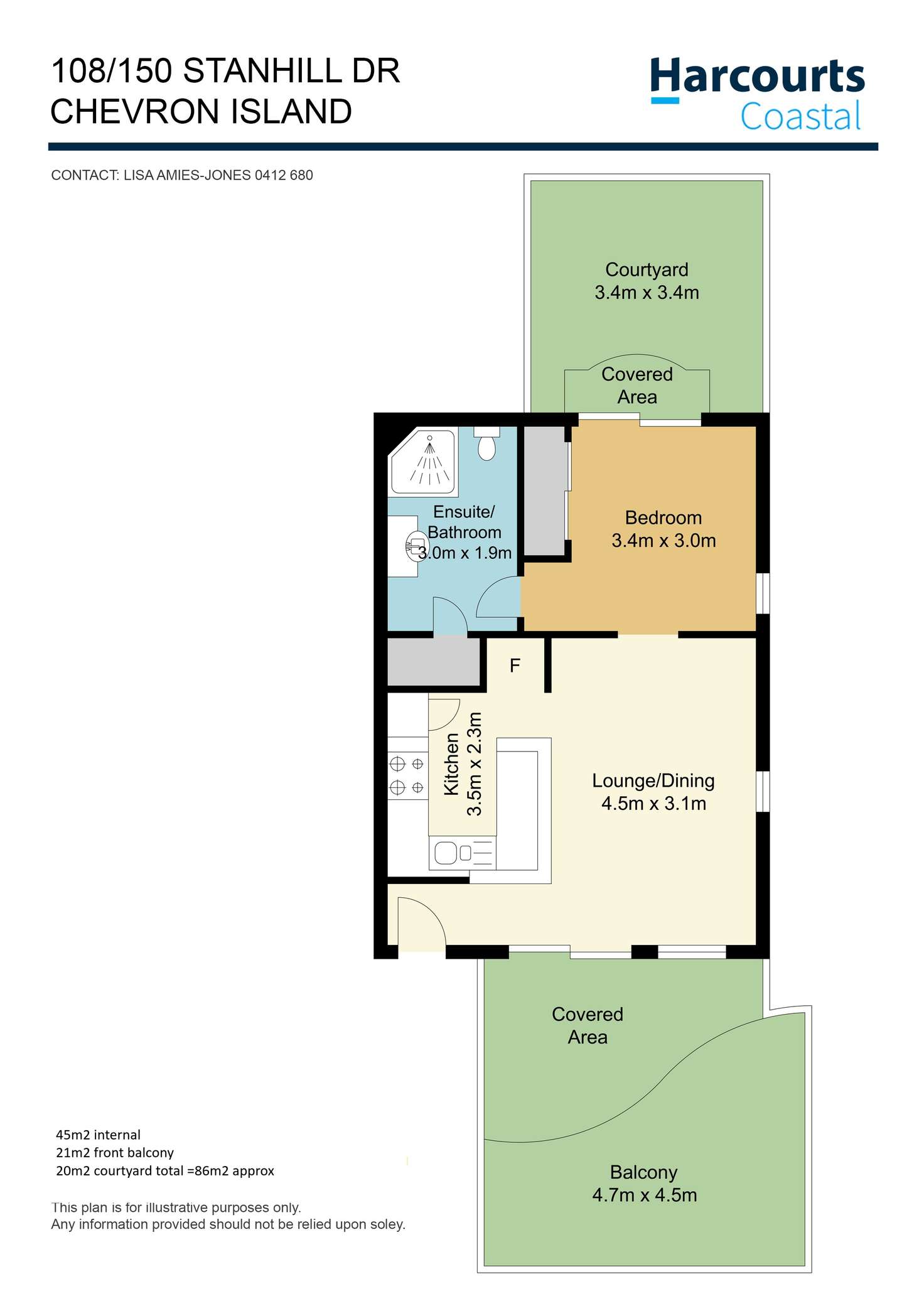 Floorplan of Homely apartment listing, 108/150 Stanhill Drive, Chevron Island QLD 4217