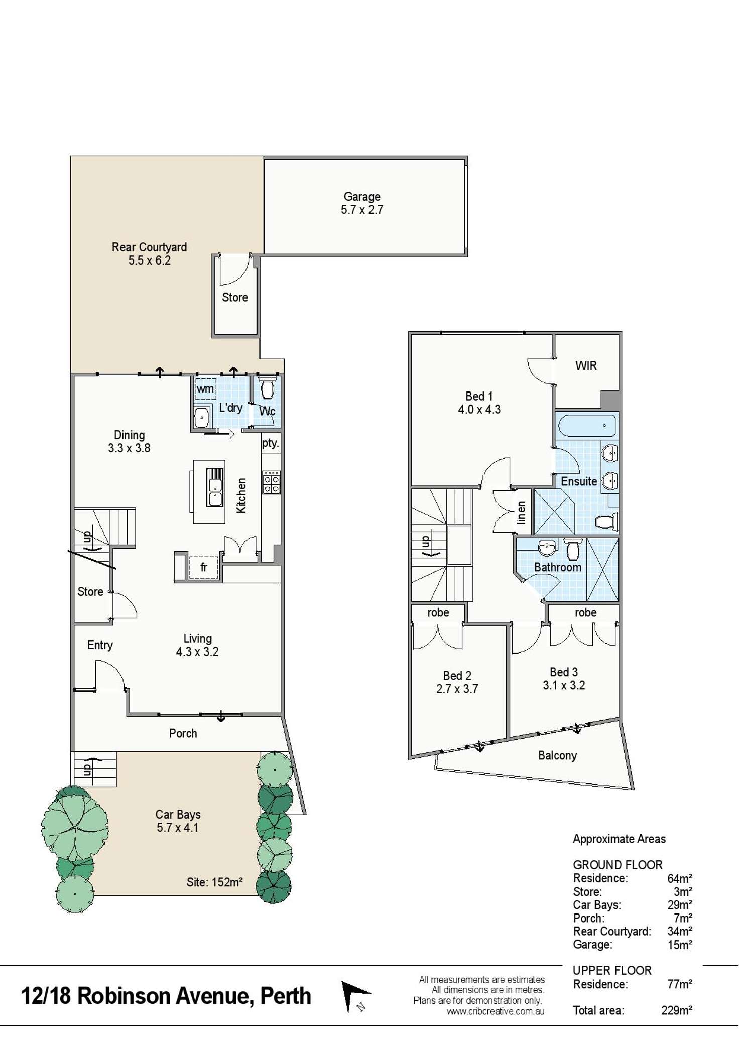 Floorplan of Homely townhouse listing, 12/18 Robinson Avenue, Perth WA 6000