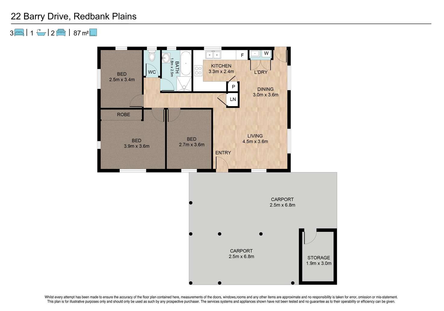 Floorplan of Homely house listing, 22 Barry Drive, Redbank Plains QLD 4301